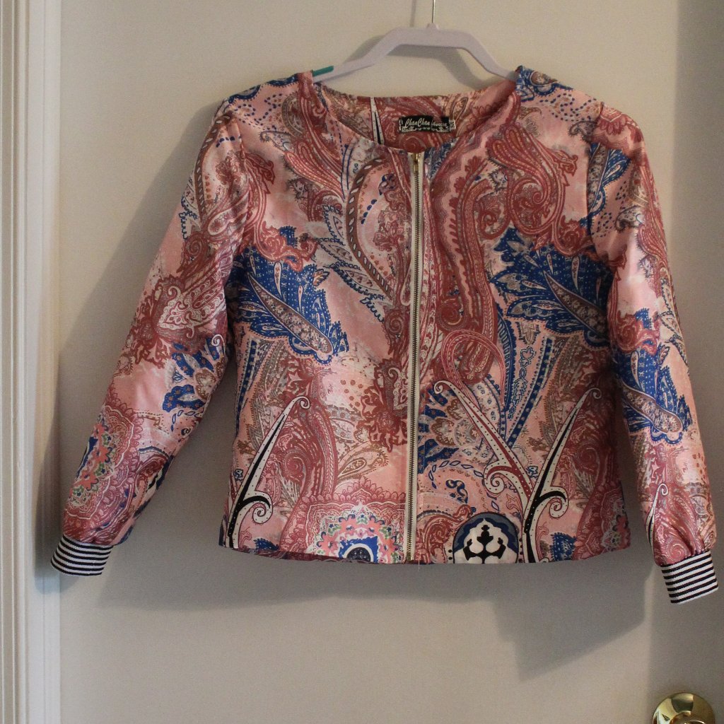 Chan Chan Fashion Pink Paisley Satin Jacket Chan Chan Fashion Pink Paisley Satin Jacket